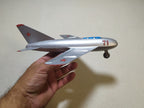 Old USSR toy plane wings with red stars seen from above – detail 7