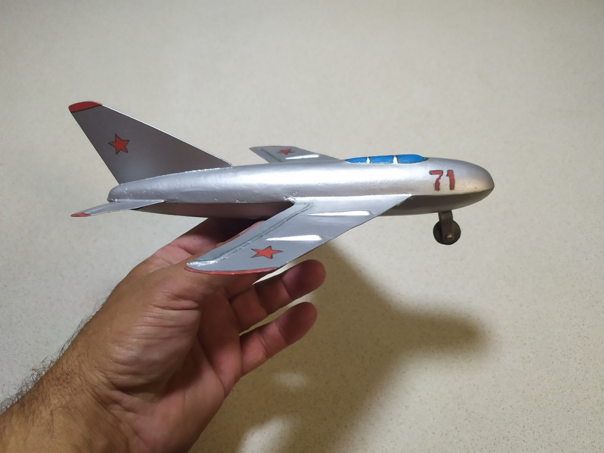 Rare Vintage Soviet Toy Metal Airplane Fighter Jet MiG-15 USSR Collectible