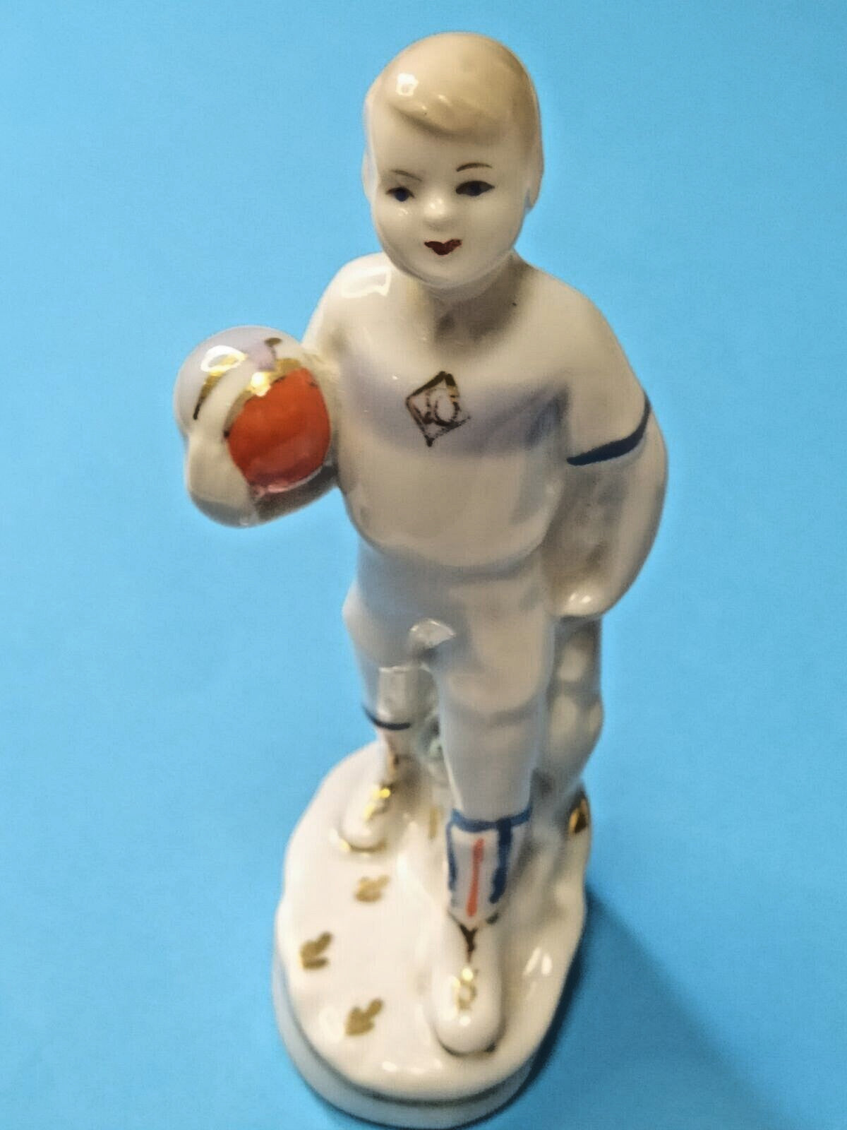 Rare Soviet Porcelain Figurine"Young Footballer"Dynamo Team Polonne ZHK 1950-60s