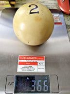 Vintage USSR billiard ball showing the number 2 and aged cream surface – detail 11