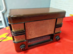 Soviet tube radio Dnipro-52 from 1952 in wooden cabinet with tuning dial and original knobs