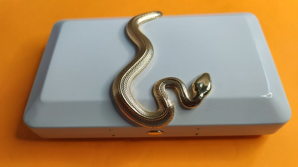 Authentic KILIAN Paris White Lacquer Clutch Case Gold Snake – Good Girl Gone Bad