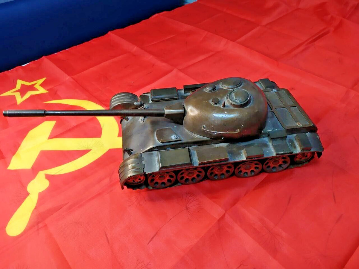 Large Vintage Brass Soviet Tank T-54 T-55 Model Handmade Trench Art USSR 4.6kg