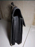 Brown textured lining and compartments inside new old stock Soviet hardcase briefcase – detail 8
