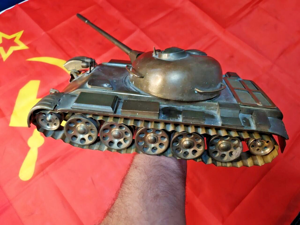 Large Vintage Brass Soviet Tank T-54 T-55 Model Handmade Trench Art USSR 4.6kg