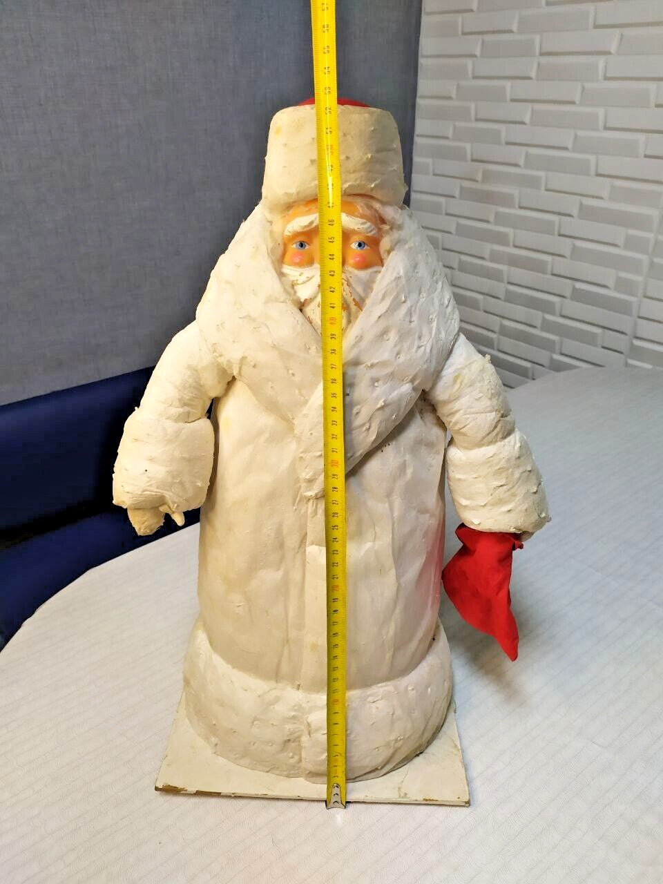 Large Antique USSR Christmas Santa Claus Ded Moroz Figurine Ukraine Soviet 53cm