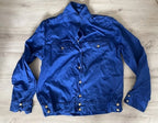NOS Soviet Navy sailor jacket in royal blue with double chest pockets and anchor buttons