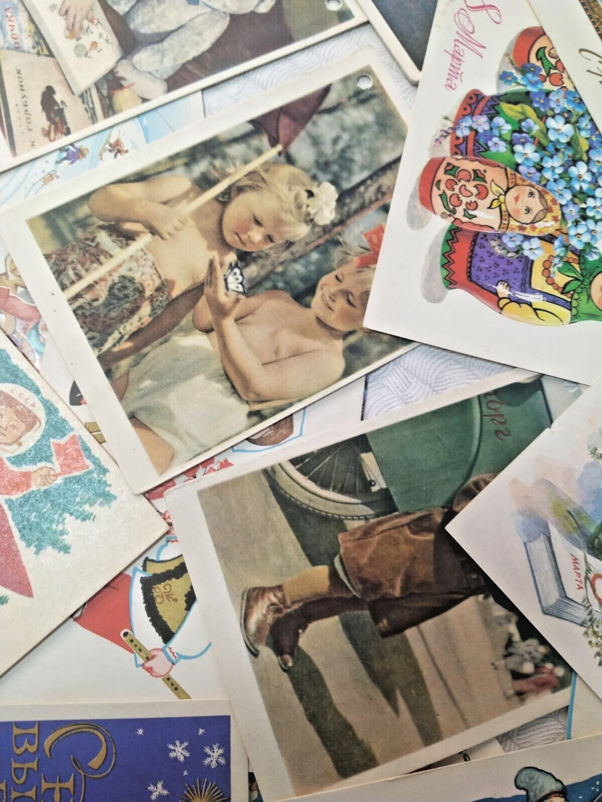 Lot of 70 Vintage Soviet Postcards 1960s-1980s USSR New Year Space Christmas Art
