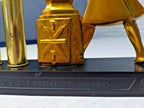 Embossed Russian quote about Tula on the carbolite base of a Soviet desk set – detail 5