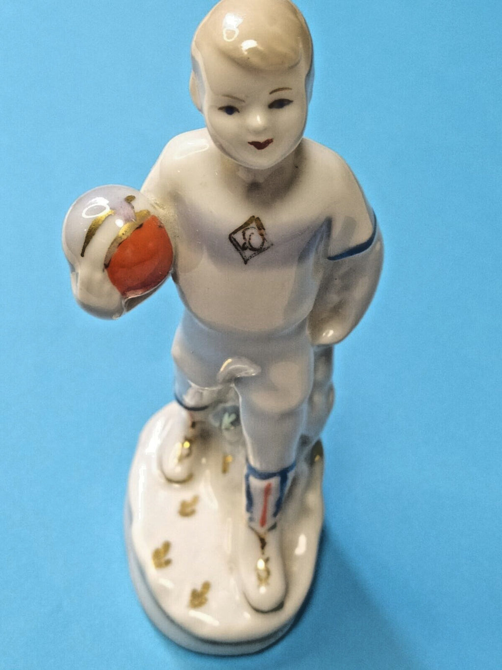 Rare Soviet Porcelain Figurine"Young Footballer"Dynamo Team Polonne ZHK 1950-60s