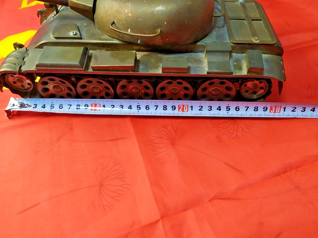 Large Vintage Brass Soviet Tank T-54 T-55 Model Handmade Trench Art USSR 4.6kg