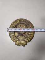 Heavy cast bronze Soviet hammer and sickle wall decor – detail 7