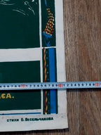 Original Soviet poster paper surface and printing detail – detail 9