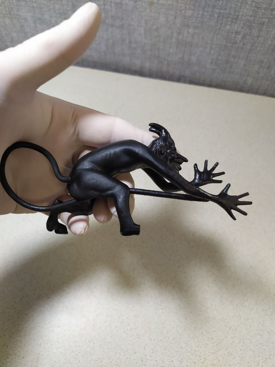 Antique Kasli Cast Iron Figurine "Devil" Mephistopheles Russian Art Casting