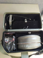 Original leatherette carrying case with shoulder strap for Soviet movie camera