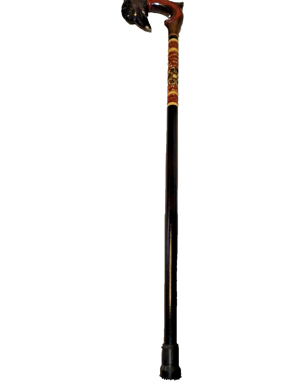 Hand Carved Wooden Walking Cane Raven Head - Unique Handmade Stick, Gift for Him