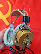 GSH-A-18 model marking on the ear cup of a Soviet pilot headset – detail 11