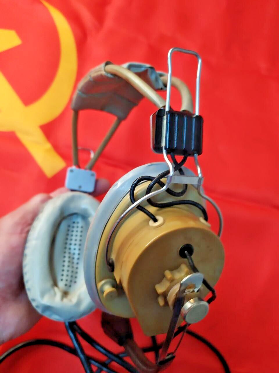 Rare GSH-A-18 USSR Aviation Headset - Soviet Air Force Pilot Equipment - Authent