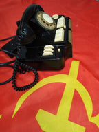 Metal nameplate on the bottom of a Soviet KD-6 office telephone dated 1972 – detail 7