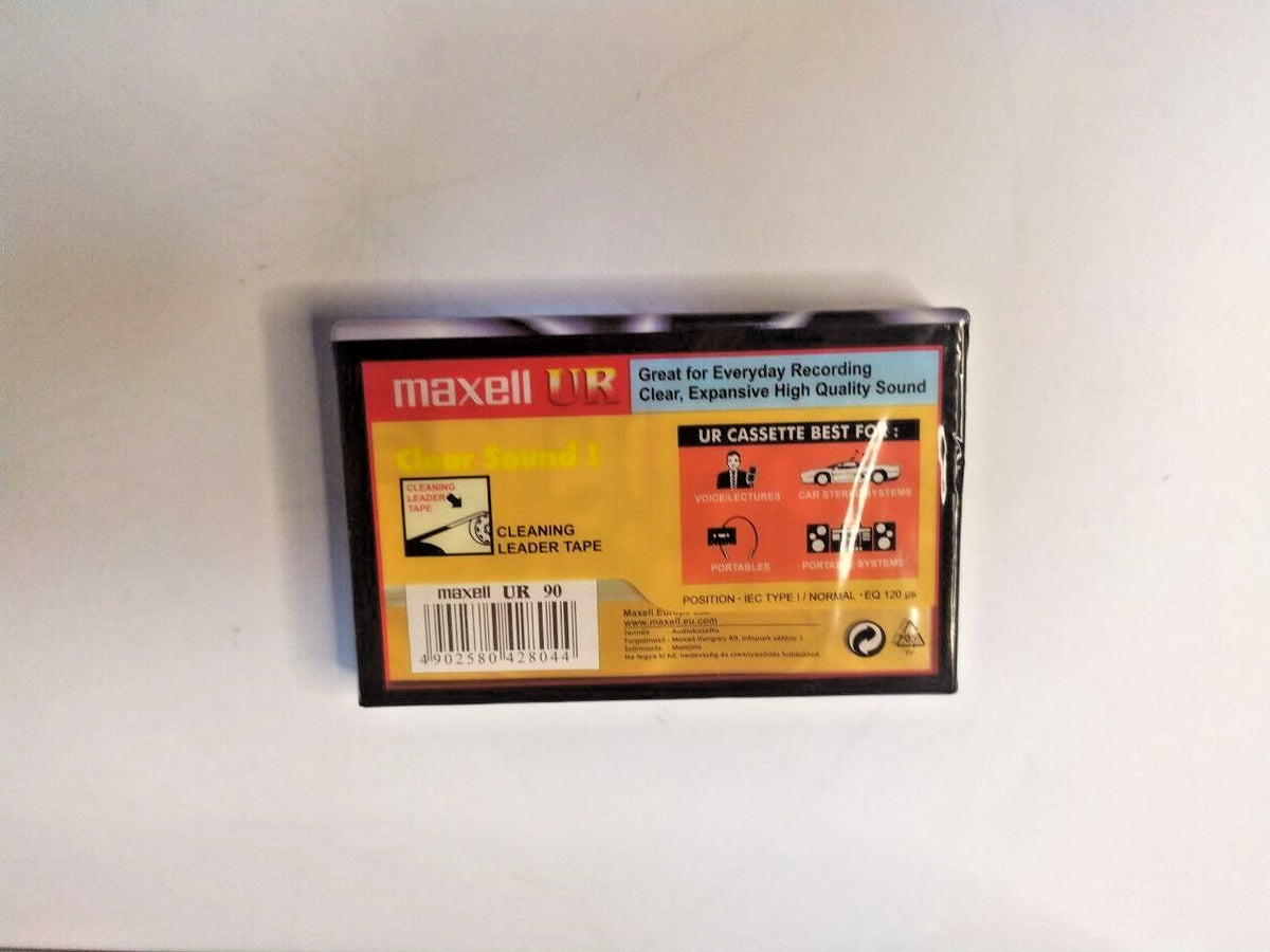 Maxell UR 90 Audio Cassette Tape - Normal Bias Type I - New & Factory Sealed