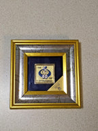 Inter Milan memorabilia gold and silver-toned wooden frame with dark blue panel