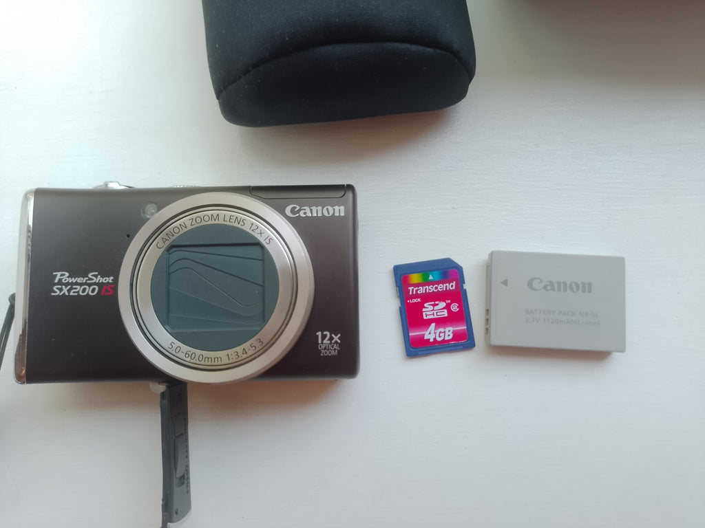 TESTED digital camera CANON PowerShot SX200 IS 12.1 MP, black, (full set). Japan