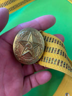 Brass buckle with five-pointed star and Hammer and Sickle on Soviet dress uniform belt – detail 6