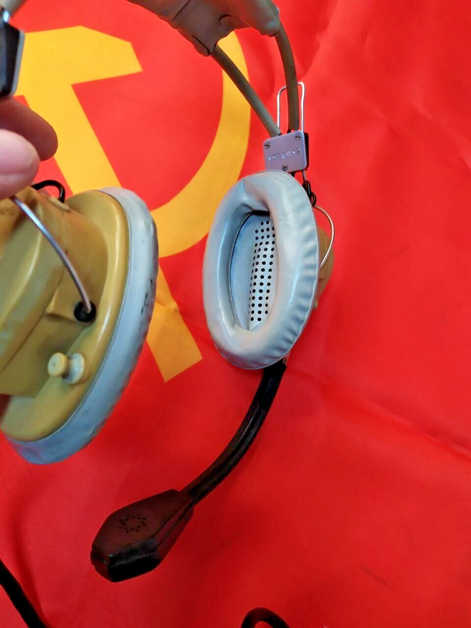 Rare GSH-A-18 USSR Aviation Headset - Soviet Air Force Pilot Equipment - Authent