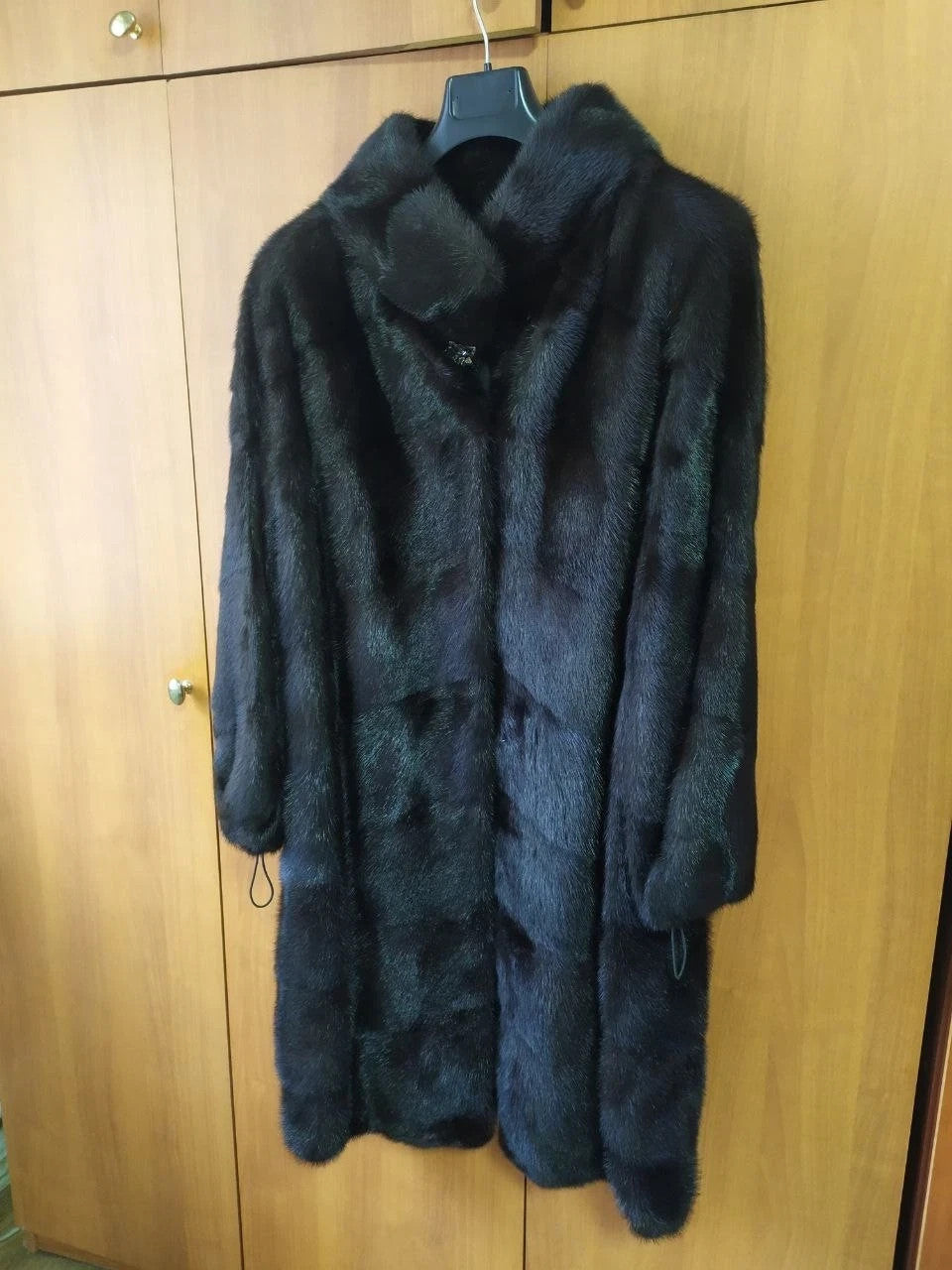 Luxury Brand SHERO Genuine Real Mink Fur Coat Jacket Black Dark Brown Size48 NEW