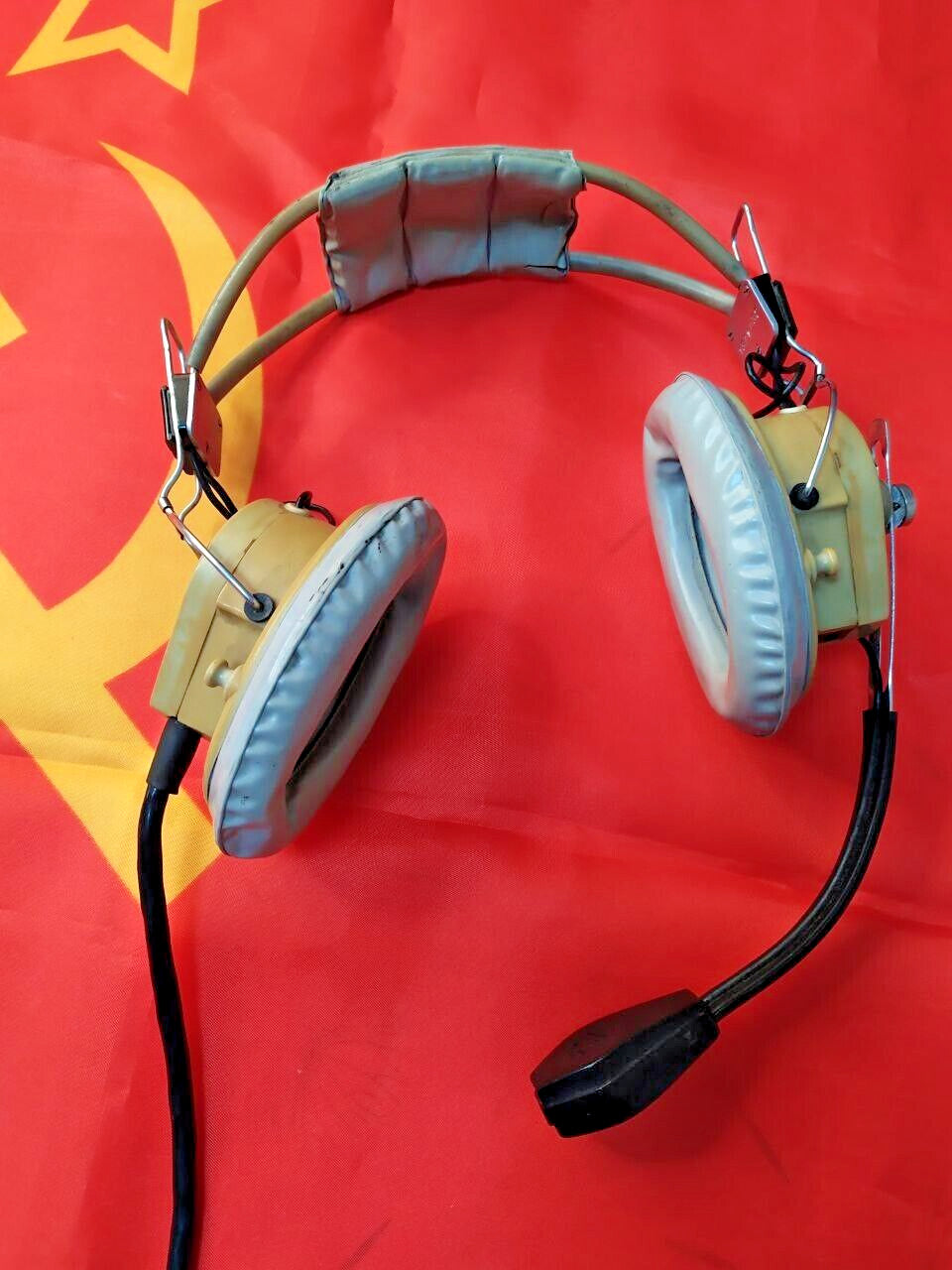 Rare GSH-A-18 USSR Aviation Headset - Soviet Air Force Pilot Equipment - Authent