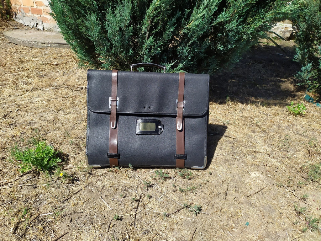 RARE NOS Vintage Soviet KGB General Briefcase USSR Leatherette Document Bag Case