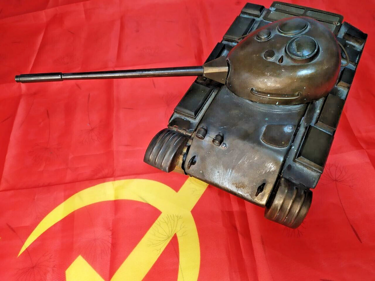 Large Vintage Brass Soviet Tank T-54 T-55 Model Handmade Trench Art USSR 4.6kg