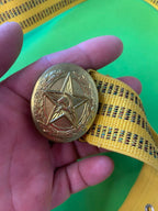 Adjustment holes with metal eyelets and hook fastener on unissued Soviet kushak – detail 7