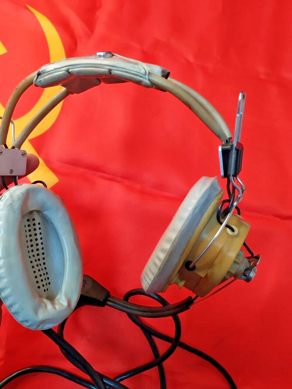 Rare GSH-A-18 USSR Aviation Headset - Soviet Air Force Pilot Equipment - Authent