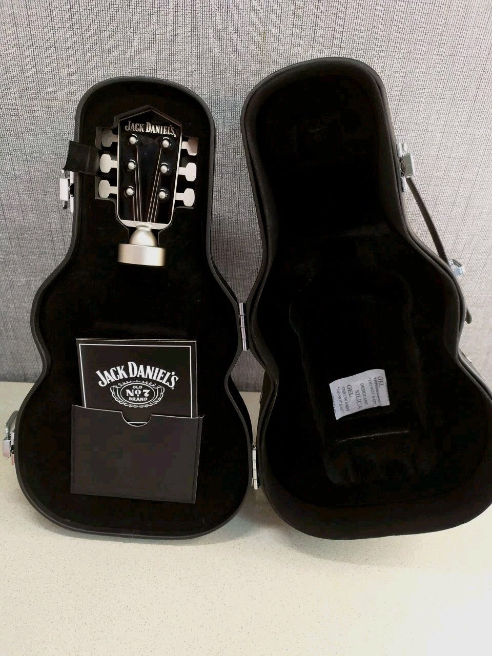 NOS Jack Daniel's Guitar Case Gift Tin Box with Metal Guitar Head Pourer Spout Rare