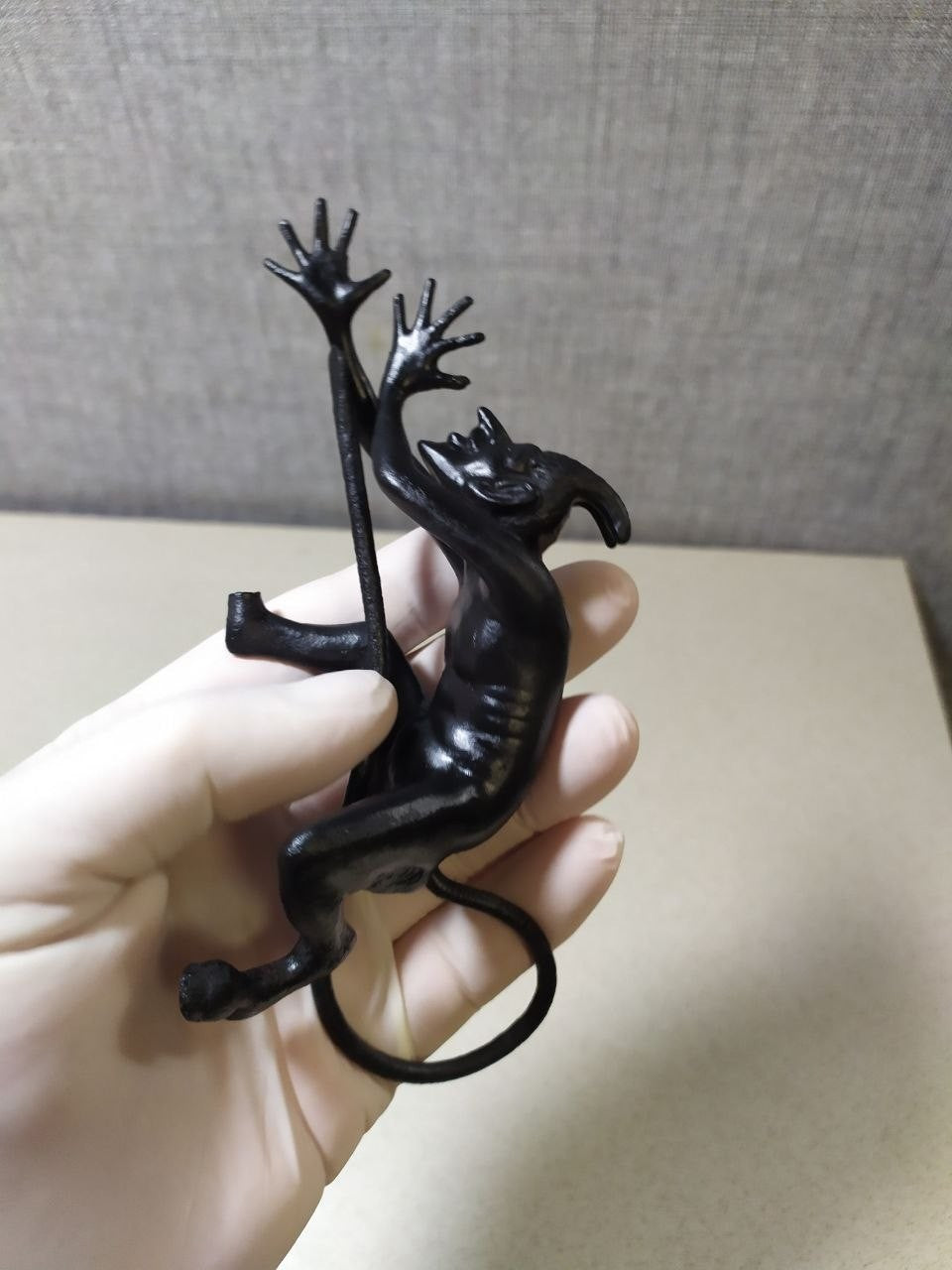 Antique Kasli Cast Iron Figurine "Devil" Mephistopheles Russian Art Casting