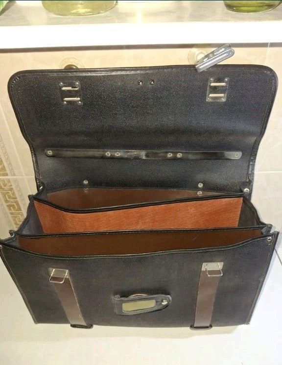 RARE NOS Vintage Soviet KGB General Briefcase USSR Leatherette Document Bag Case