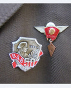 White Soviet parade belt with brass star buckle and aiguillette