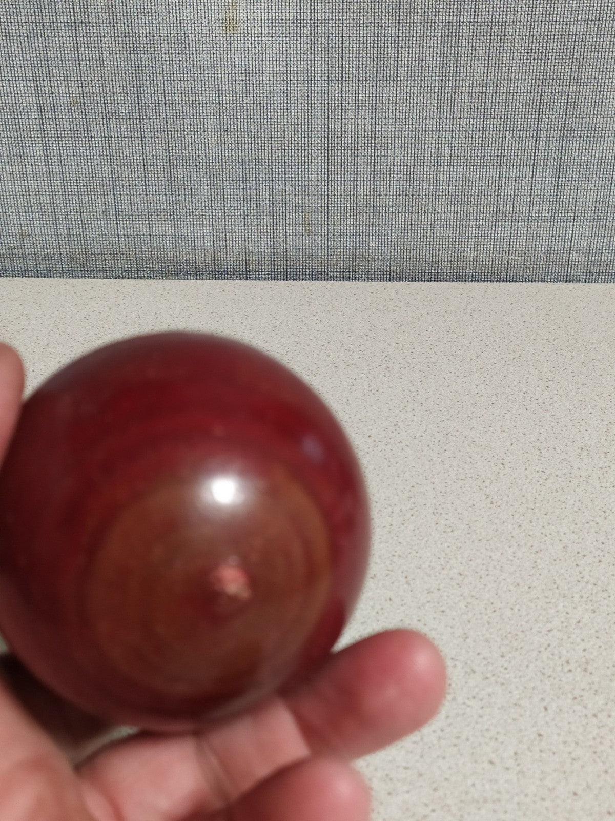 TESTED Authentic Vintage Bakelite Catalin Sphere Ball Deep Cherry Red Marbled...