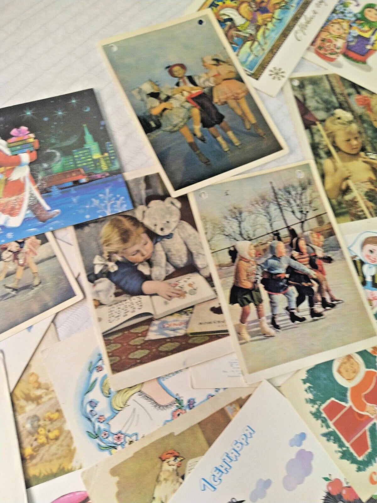Lot of 70 Vintage Soviet Postcards 1960s-1980s USSR New Year Space Christmas Art