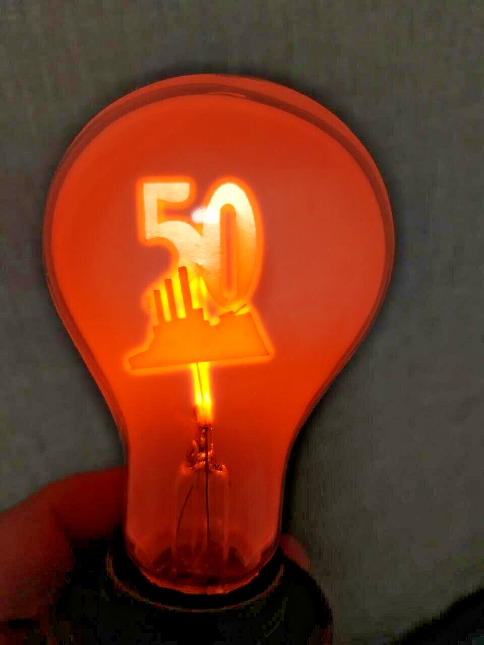 Rare Vintage Soviet Neon Glow Lamp "50 Years USSR" Industrial Design 1967/1972
