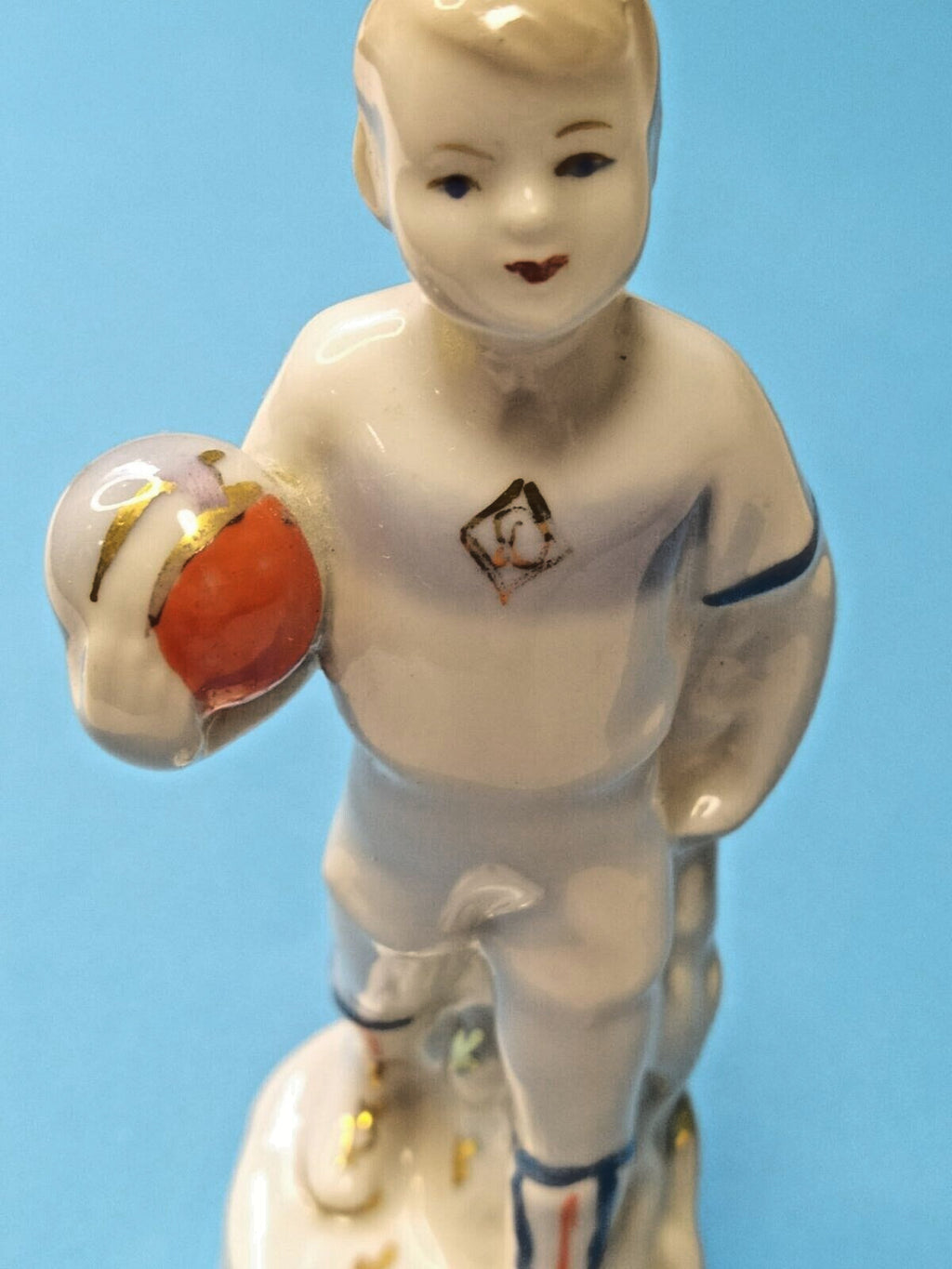 Rare Soviet Porcelain Figurine"Young Footballer"Dynamo Team Polonne ZHK 1950-60s