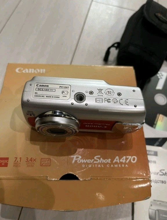 RARE Red Canon PowerShot A470 7.1MP Digital Camera - Boxed Full Set - Y2K...