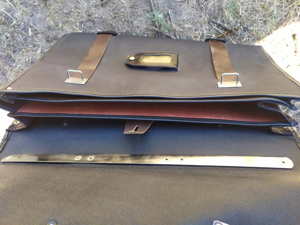 RARE NOS Vintage Soviet KGB General Briefcase USSR Leatherette Document Bag Case