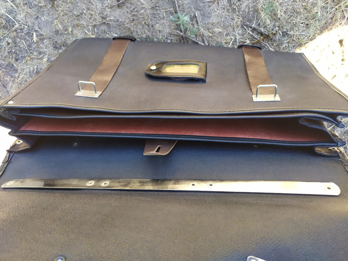 RARE NOS Vintage Soviet KGB General Briefcase USSR Leatherette Document Bag Case