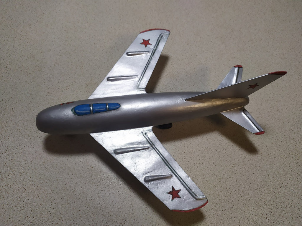 Rare Vintage Soviet Toy Metal Airplane Fighter Jet MiG-15 USSR Collectible