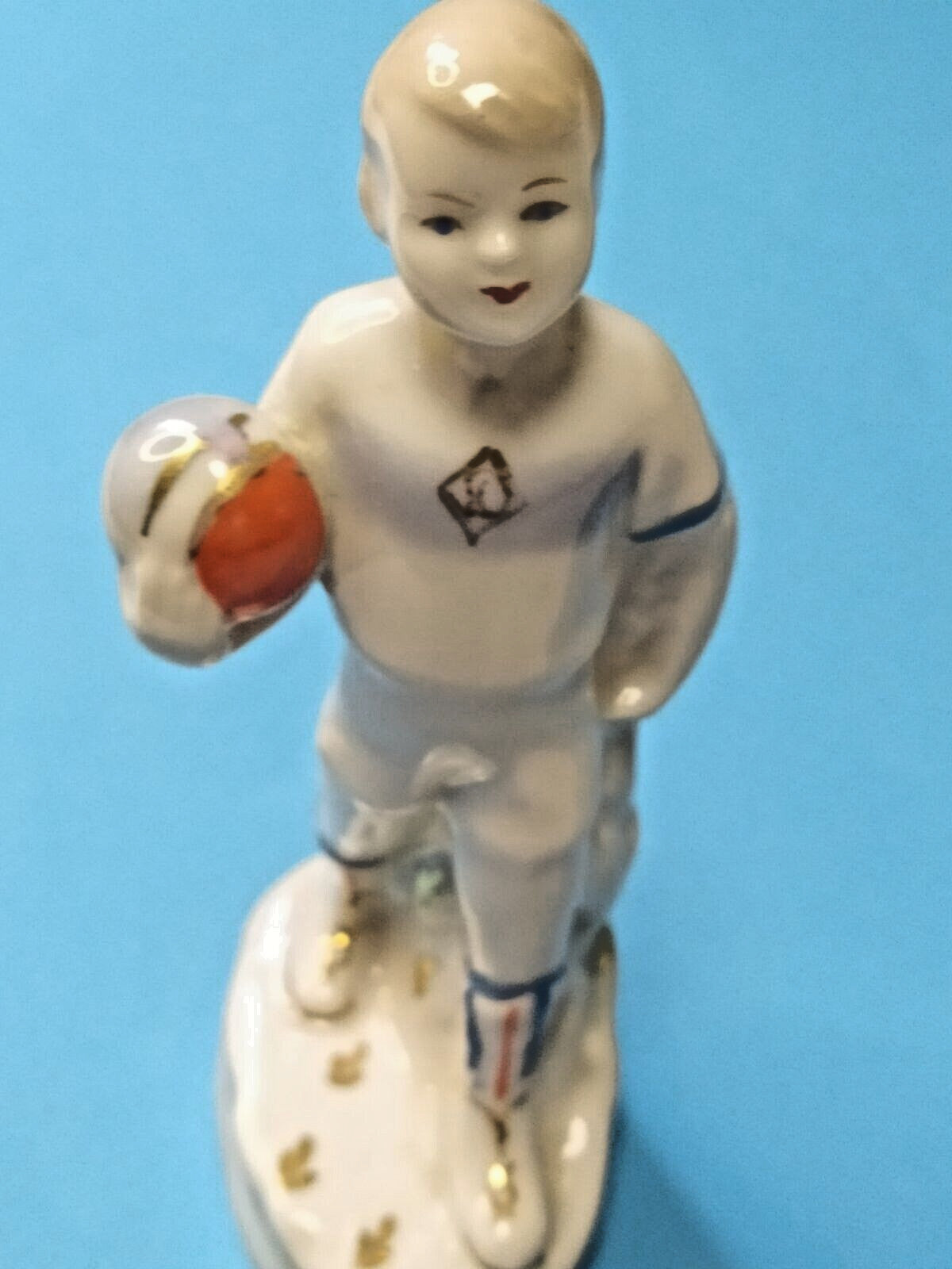 Rare Soviet Porcelain Figurine"Young Footballer"Dynamo Team Polonne ZHK 1950-60s