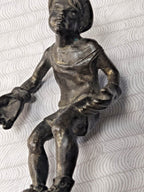 Dark natural patina on solid bronze Socialist Realism sports sculpture – detail 10