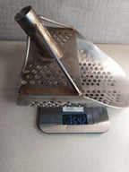 Metal detecting scoop with welded support legs and pre-drilled handle hole – detail 14
