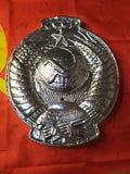 Authentic Soviet USSR Metal Wall Plaque Coat of Arms CCCP Hammer Sickle 2kg